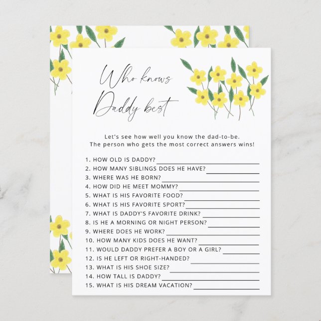 Flores selvagens que conhecem o melhor jogo do pai (Frente/Verso)