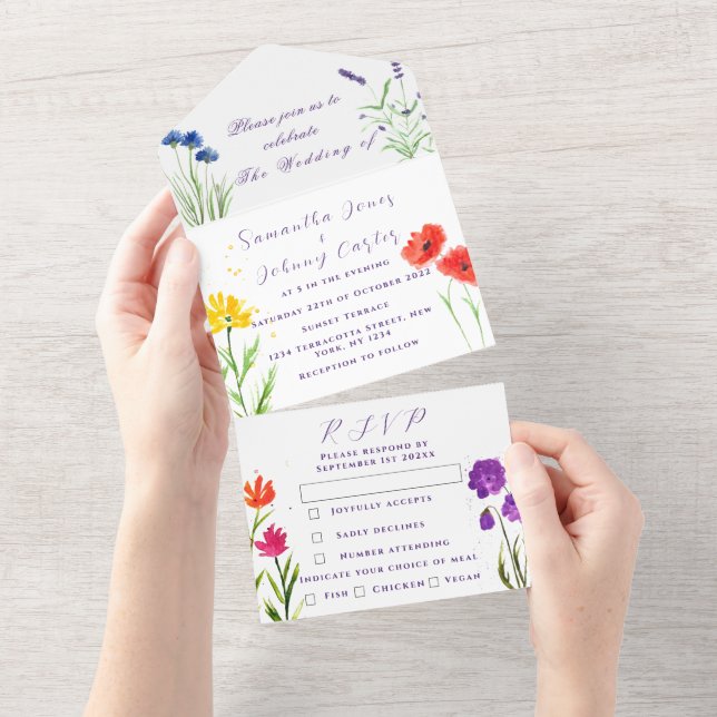Flores Selvagens Russas De Casamento De Flores Sel (Aba destacável)