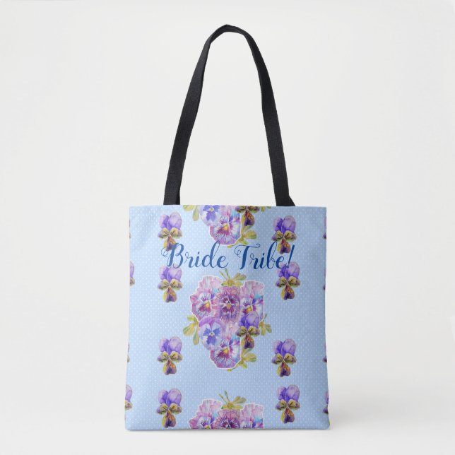 Flores Shabby Chic Bolsa Tote da Noiva Tribo (Frente)