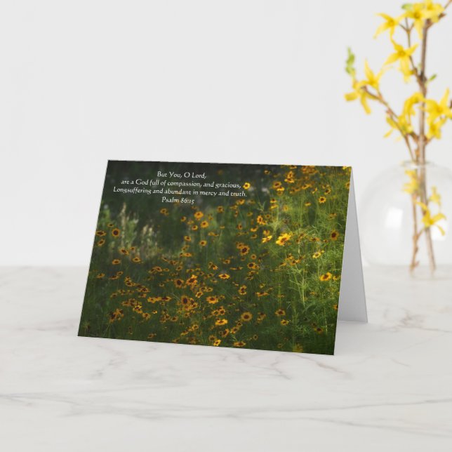 Flores Silvestres Amarelas e Cartão de Fé com Vers (Flor Amarela)