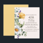 Flores Silvestres Amarelas Margaridas Brancas Aniv<br><div class="desc">Convite de orçamento para festa de aniversário de 40 anos com margaridas brancas e flores silvestres amarelas para "mãe,  avó e amiga". Entre em contato para obter ajuda com suas personalizações ou para solicitar produtos Zazzle adicionais correspondentes ou coordenados para sua festa.</div>