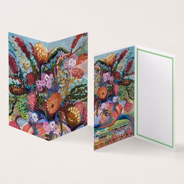 Flores silvestres australianas no Vase Card (Interior e exterior)