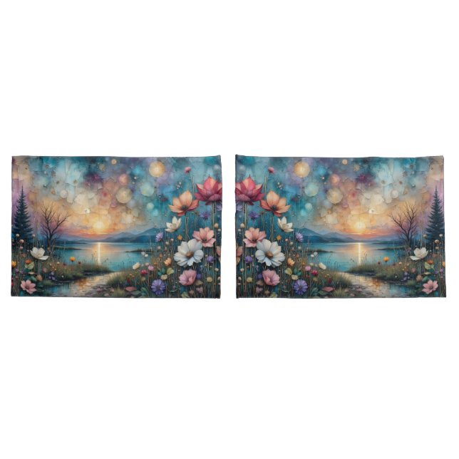 Flores Silvestres Coloridas na Margem da Água (Verso - conjunto)