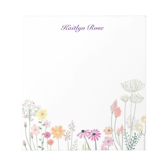 Flores Silvestres da Primavera | Bloco de Notas Fl (Frente)