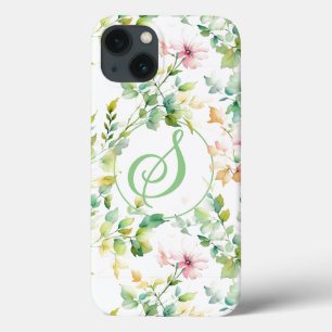 Flores silvestres de cor aquosa verde-elegante