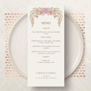 Flores Silvestres de Outono no Menu de Casamento F