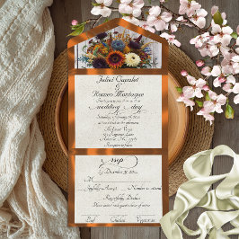 Flores Silvestres e Fita de Cobre Casamento
