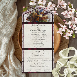 Flores Silvestres, Fita Bordô e Renda Casamento