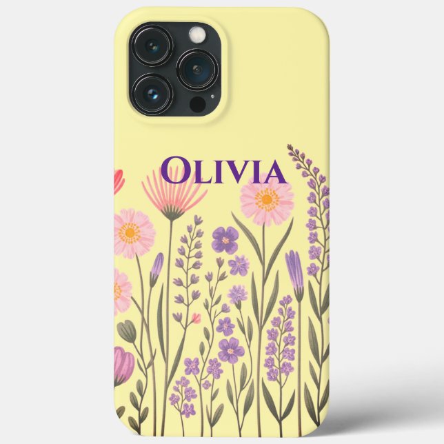 Flores silvestres modernas elegantes fofas feminin (Verso)