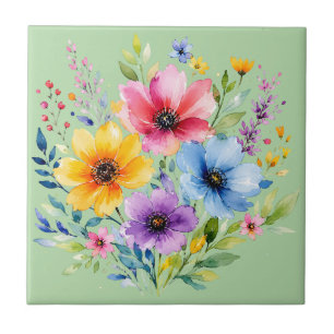 Flores silvestres pintadas à aguarela