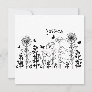 Flores silvestres, preto e branco