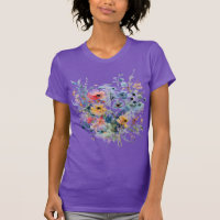 Flores silvestres primavera na camiseta feminina