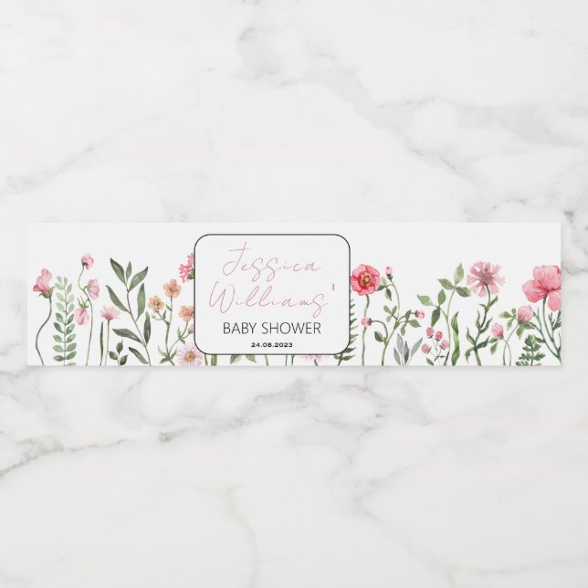 Flores silvestres Rótulos de garrafas de chá de fr (Rótulo Único)