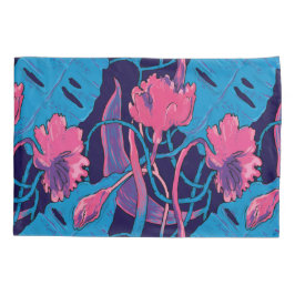 Flores Silvestres Tropicais Azul Rosa Exótico Mode