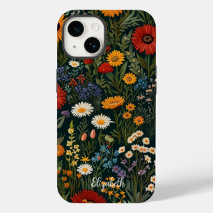 Flores silvestres Vermelho Laranja Azul Roxo Branc