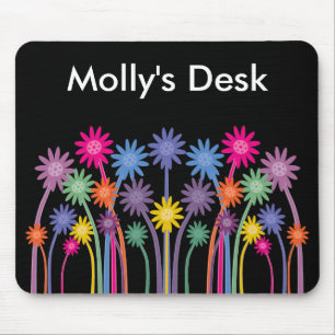 Flores simétricas à moda & corajosas Mousepad