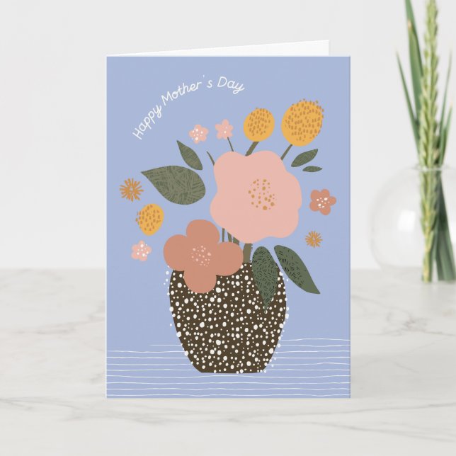 Flores Simples no Cartão de Saudação de Dia de as  (Frente)