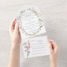 Flores-sombra Tudo em Um Convite de casamento