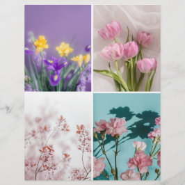 Flores sonhadoras da primavera Recorte de papel pa