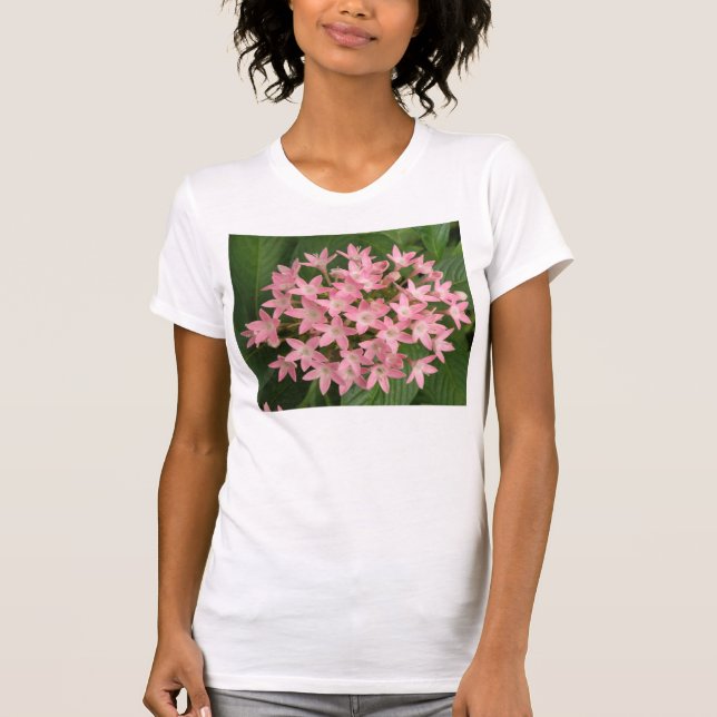 Flores Tropicais bonito Rosa Meninas T Camisa (Frente)