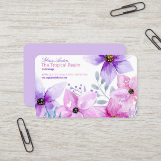 flores tropicais cartão de visita