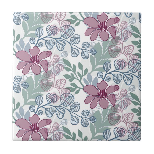 Flores Tropicais Coloridas De Florestas De Jardim  (Frente)