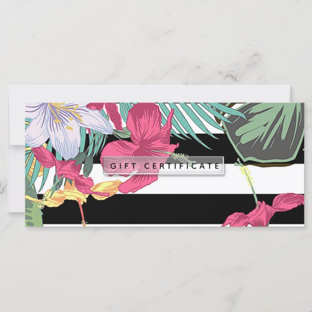 Flores Tropicais Deixam Certificado de Presente (Frente)