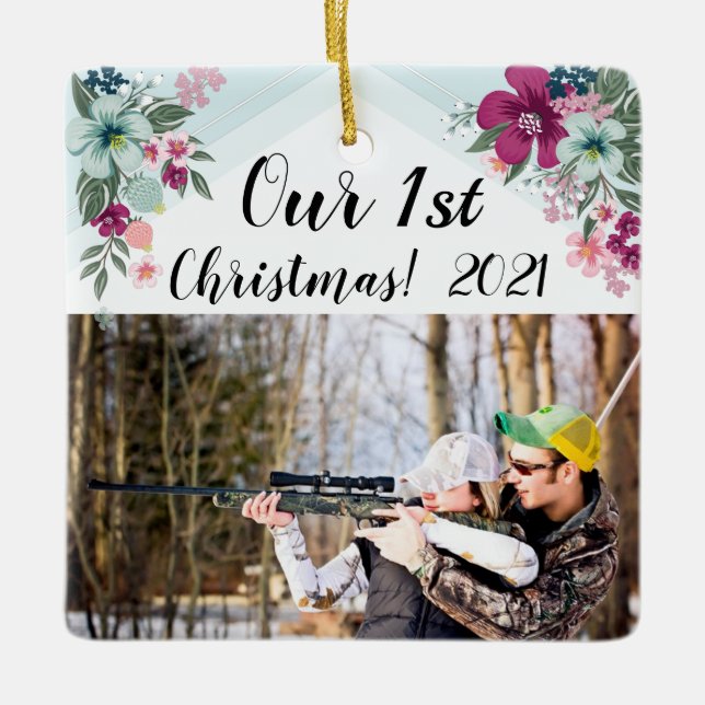 Flores Tropicais Personalizadas do Ornamento XMAS  (Frente)