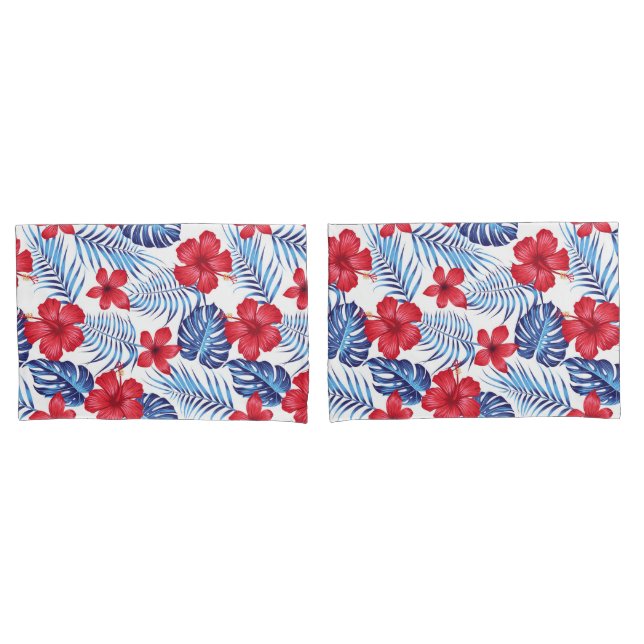 Flores Tropicais Saem de Pillowcase (Frente - conjunto)