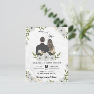 Flores verdes Convite de casamento