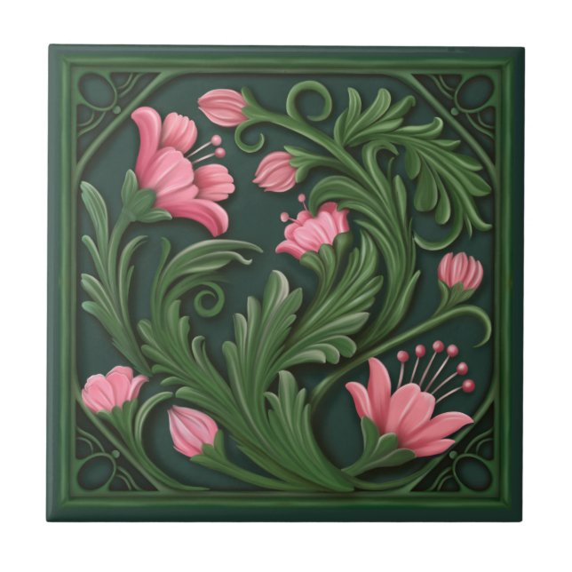 Flores Verdes e Rosa Originais (Frente)