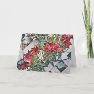 Flores Vermelhas Artsy no Cartão de Nota de Cerca