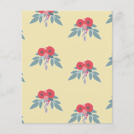 Flores vermelhas e folhas verdes em castanho