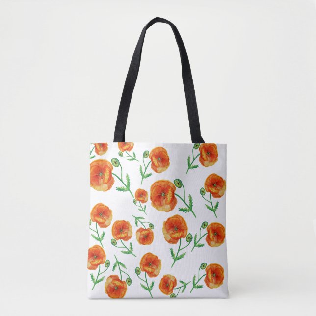 Flores Vermelhas Poppy Bolsa (Frente)
