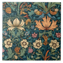 Flores, vintage, art nouveau, estilo William Morri