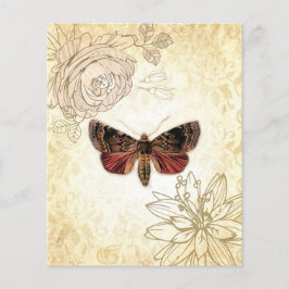 Flores Vintage e Papel Scrapbook Moth