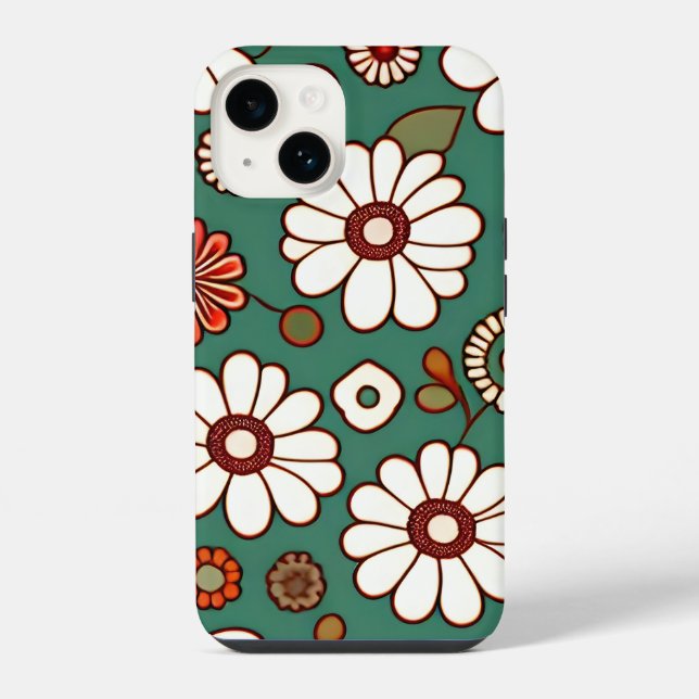 Flores Vintage em Fundo Verde (Verso)