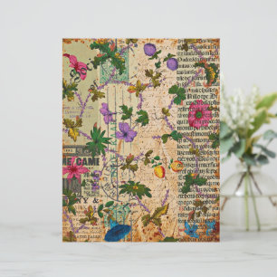 Flores vintage em jornal