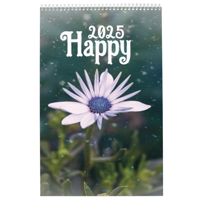Flores violetas 2025 no Calendário 2025 (Capa)