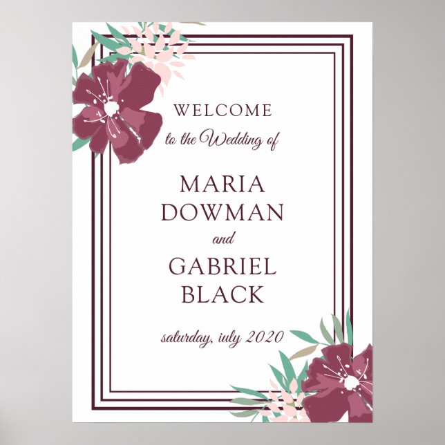 Flores violetas elegantes. Poster de Sinal Botânic (Frente)