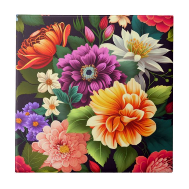 Flores vívidas coloridas (Frente)