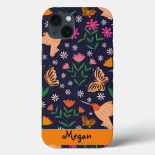 Flores Whimsical com Nome Personalizado de Aves Hu