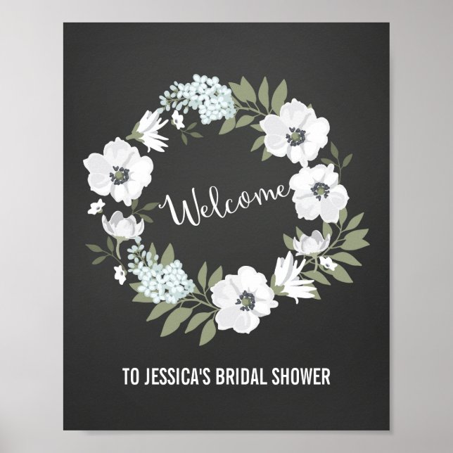 Flores Wreath Welcome Poster Impressão (Frente)