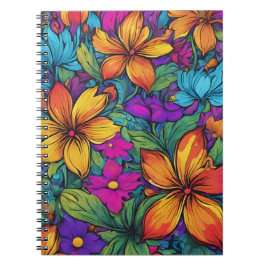 "Flores Zen" Caderno Espiral de Arte