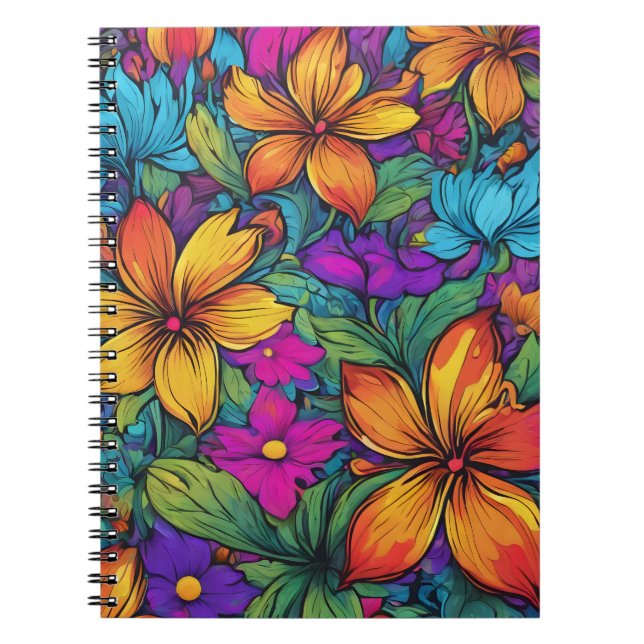 "Flores Zen" Caderno Espiral de Arte (Frente)