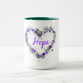 Floresça o coração da esperança caneca da