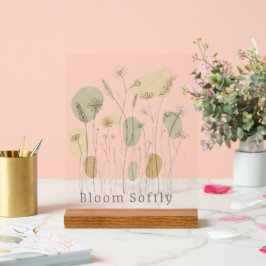Floresça Suavemente - Arte de Linha de Flores Silv