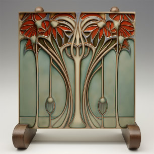 Florescer ao Pôr do Sol Art Nouveau