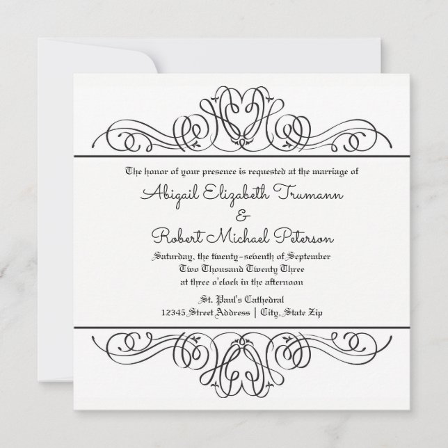Florescer Floral Formal - Convite de Casamento (Frente)