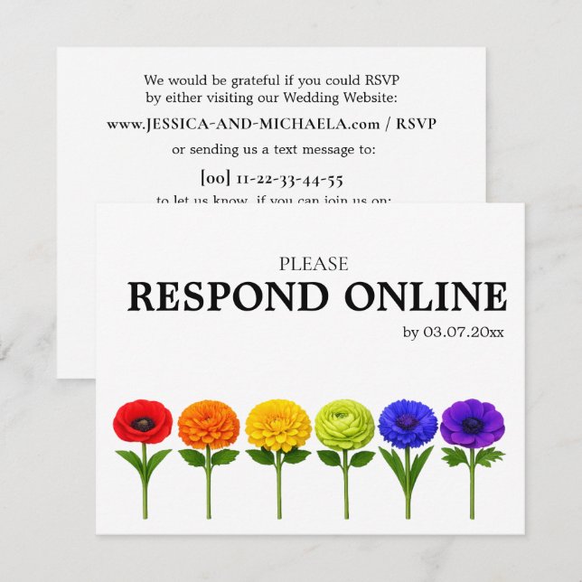 🌈 Florescer Juntos Horizontal RSVP Online  (Frente/Verso)
